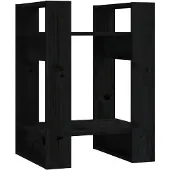 vidaXL Boekenkast/kamerscherm 41x35x57 cm massief grenenhout zwart