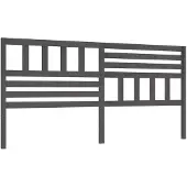vidaXL Hoofdbord 206x4x100 cm massief grenenhout grijs