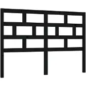 vidaXL Hoofdbord 141x4x100 cm massief grenenhout zwart