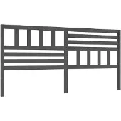vidaXL Hoofdbord 186x4x100 cm massief grenenhout grijs