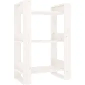 vidaXL Boekenkast/kamerscherm 60x35x91 cm massief grenenhout wit