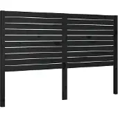 vidaXL Hoofdbord 126x4x100 cm massief grenenhout zwart