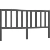 vidaXL Hoofdbord 186x4x100 cm massief grenenhout grijs