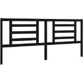 vidaXL Hoofdbord 206x4x100 cm massief grenenhout zwart