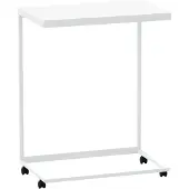 vidaXL Bijzettafel met wielen, wit, 55x35x70 cm, houtvezel