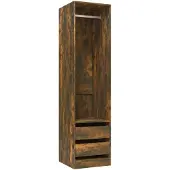 vidaXL Kledingkast met lades, gerookt eikenhout, 50x50x200 cm