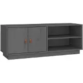 vidaXL Tv-meubel 105x34x40 cm massief grenenhout grijs