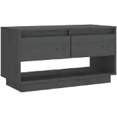 vidaXL TV-kast, grijs, 74x34x40 cm, massief grenenhout