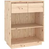 vidaXL Bijzetkast, 60x34x75 cm, massief grenenhout