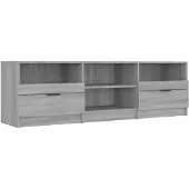 vidaXL Tv-meubel 150x33,5x45 cm bewerkt hout grijs sonoma eikenkleurig