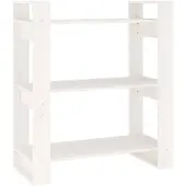 vidaXL Boekenkast/kamerscherm 80x35x91 cm massief grenenhout wit