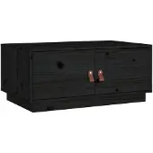 vidaXL Salontafel 80x50x35 cm massief grenenhout zwart