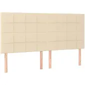 vidaXL Hoofdbord crème 180x5x118/128 cm stof