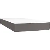 vidaXL Pocketveringmatras, medium, grijs, 100x200x20 cm, kunstleer