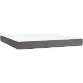 vidaXL Pocketveringmatras, medium, grijs, 180x200x20 cm, kunstleer
