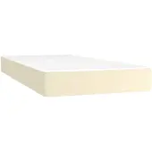 vidaXL Pocketveringmatras, middenhard, crème, 90x200x20 cm, kunstleer