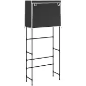vidaXL Opbergrek voor boven wasmachine 2-laags 71x29,5x170,5 cm zwart