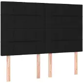 vidaXL Hoofdbord zwart 144x5x118/128 cm stof