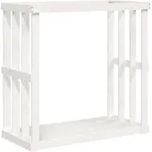 vidaXL Houtblokhouder 108x52x106 cm massief grenenhout wit