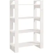 vidaXL Boekenkast/kamerscherm 80x35x125 cm massief grenenhout wit