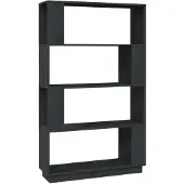 vidaXL Boekenkast/kamerscherm 80x25x132 cm massief grenenhout grijs