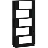 vidaXL Boekenkast/kamerscherm 80x25x163,5 cm massief grenenhout zwart