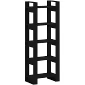 vidaXL Boekenkast/kamerscherm 60x35x160 cm massief hout zwart