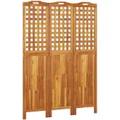 vidaXL Kamerscherm met 3 panelen 121,5x2x180 cm massief acaciahout