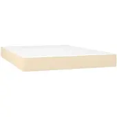 vidaXL Pocketveringmatras, middenhard, crème, 140x200x20 cm, stof