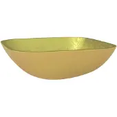 vidaXL Wasbak 42x42x14 cm glas goudkleurig