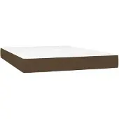 vidaXL Pocketveringmatras medium 140x190x20 cm stof donkerbruin