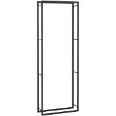 vidaXL Houtopslagrek, matzwart, 80 x 28 x 222 cm, staal