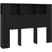 vidaXL Hoofdbordkast 140x18,5x104,5 cm zwart
