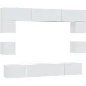 vidaXL 8-delige Tv-meubelset bewerkt hout wit