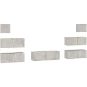 vidaXL 7-delige Tv-meubelset bewerkt hout betongrijs
