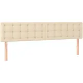 vidaXL Hoofdborden 200x5x78/88 cm stof crèmekleurig