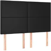 vidaXL Hoofdbord zwart 144x5x118/128 cm kunstleer
