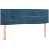 vidaXL Hoofdborden 144x5x78/88 cm fluweel donkerblauw