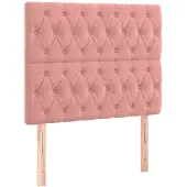 vidaXL Hoofdbord roze 90x7x118/128 cm fluweel