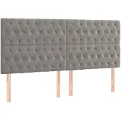 vidaXL Hoofdbord lichtgrijs 180x7x118/128 cm fluweel