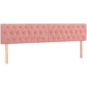 vidaXL Hoofdborden 200x7x78/88 cm fluweel roze