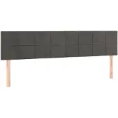 vidaXL Hoofdborden 200x5x78/88 cm fluweel donkergrijs