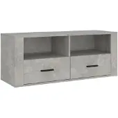 vidaXL Tv-meubel 100x35x40 cm bewerkt hout betongrijs
