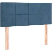 vidaXL Hoofdbord 100x5x78/88 cm fluweel donkerblauw