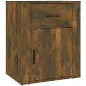 vidaXL Nachtkastje 50x36x60 cm bewerkt hout gerookt eikenkleurig