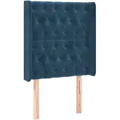 vidaXL Hoofdbord met randen 83x16x118/128 cm fluweel blauw