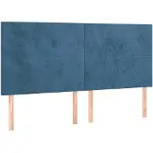 vidaXL Hoofdbord donkerblauw 200x5x118/128 cm fluweel