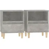 vidaXL Nachtkastjes 2 st 40x35x50 cm betongrijs