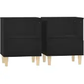 vidaXL Nachtkastjes 2 st 40x35x50 cm zwart