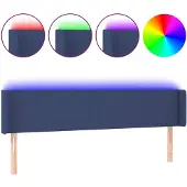 vidaXL Hoofdbord LED 183x16x78/88 cm stof blauw